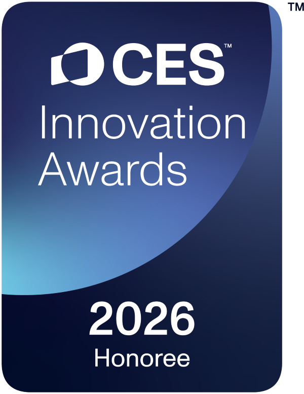 CES 2026 Innovation Award Honoree badge for Glomensio Firefly illuminated house number
